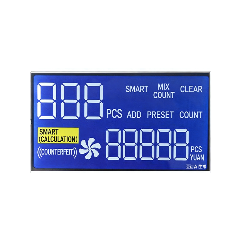 LCD applied to the banknote counter：  HTN LCD/LCD segment display /custom segment display/negative LCD