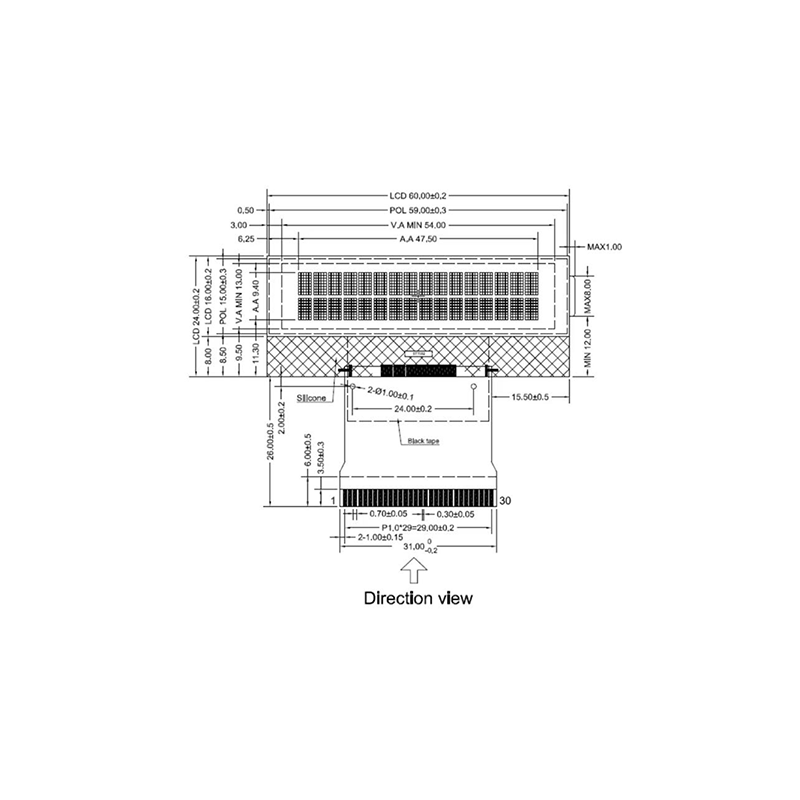 EDM1602-75/5×7 Dot matrix display/led backlight LCD/SPI interface or Parallel LCD/COG LCD module